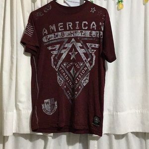 Red American fighter shirt